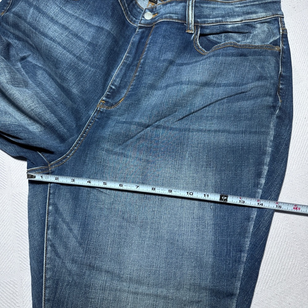 Judy Blue Skinny Jeans Women 24W‎ Raw Released Hem Side Slit Medium Wash Blue - Picture 15 of 16